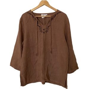 Hot Cotton Marc Ware Linen Embroderied Tunic